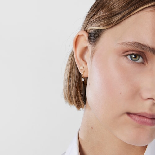 Gold TOUS Basics Hoop earring with heart motif