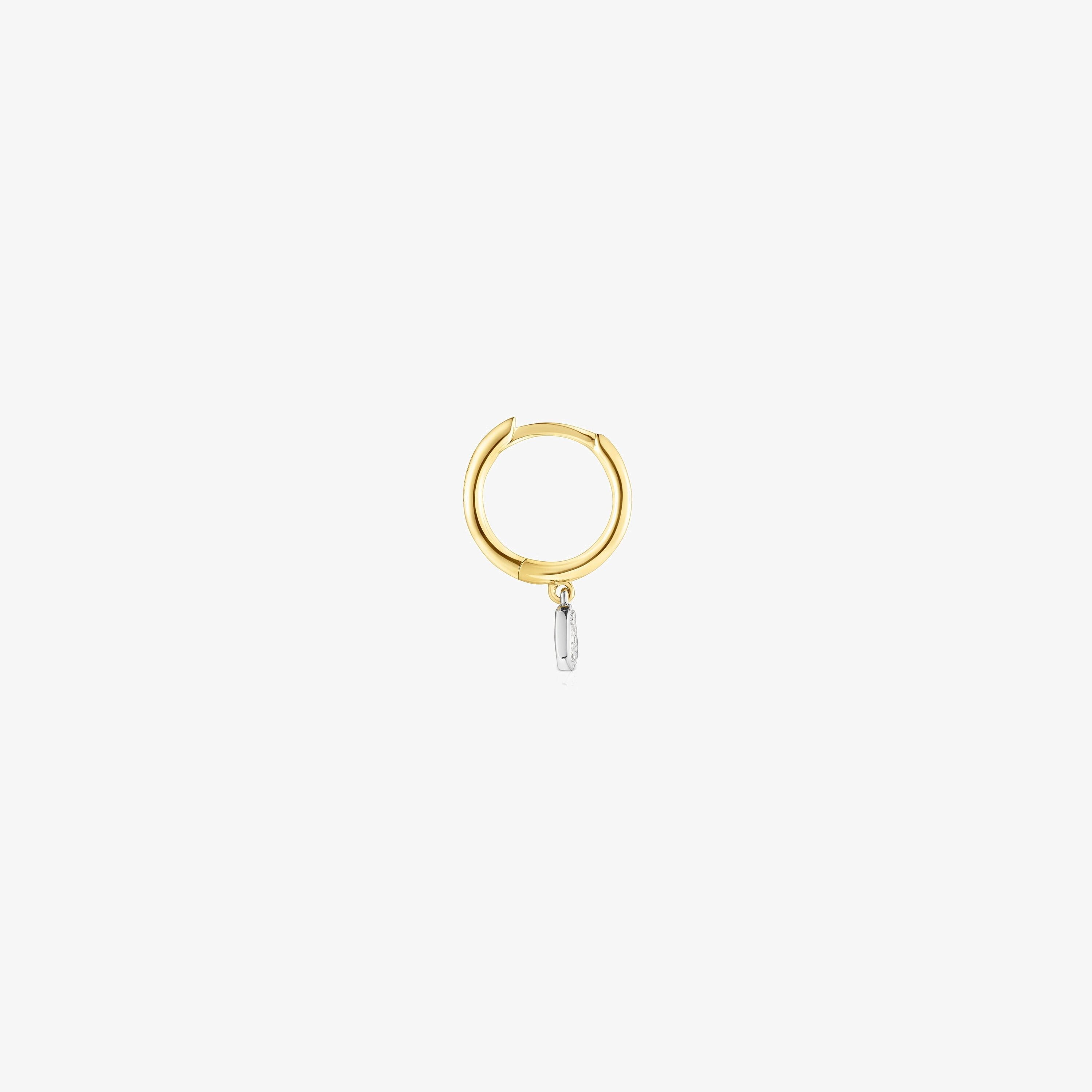 18K solid gold Basics Hoop earring with heart motif