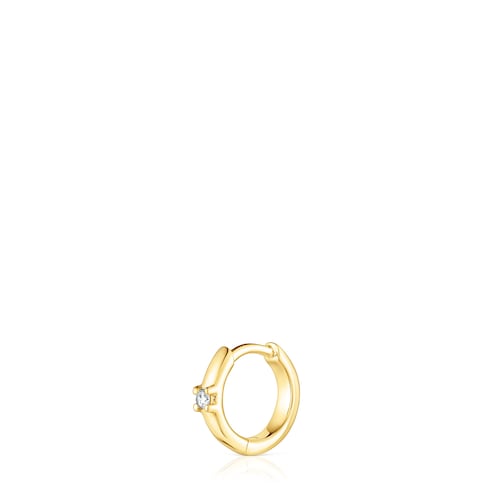 Gold TOUS Basics Hoop earring with blue sapphires and a diamond