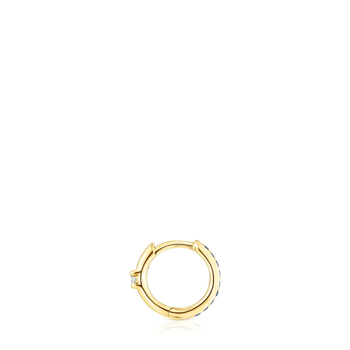 Gold TOUS Basics Hoop earring with blue sapphires and a diamond