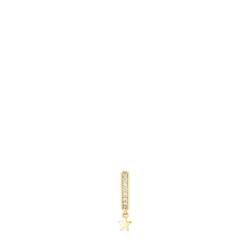 Gold TOUS Basics Hoop earring with pink sapphires and diamonds