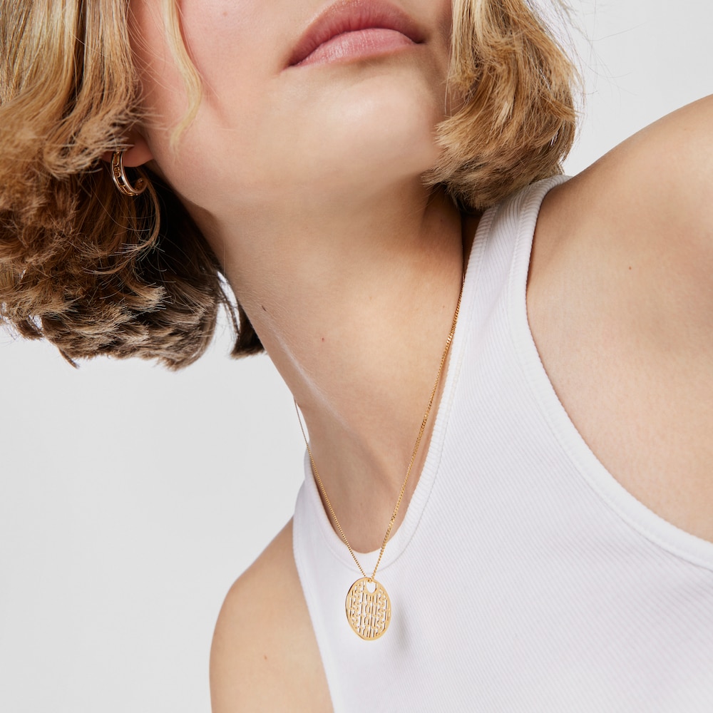 Collar con ba&ntilde;o de oro 18 kt sobre plata Logo