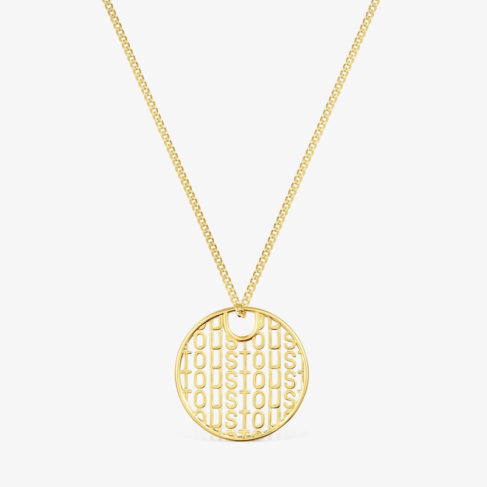 Collar grande con ba&ntilde;o de oro 18 kt sobre plata Logo