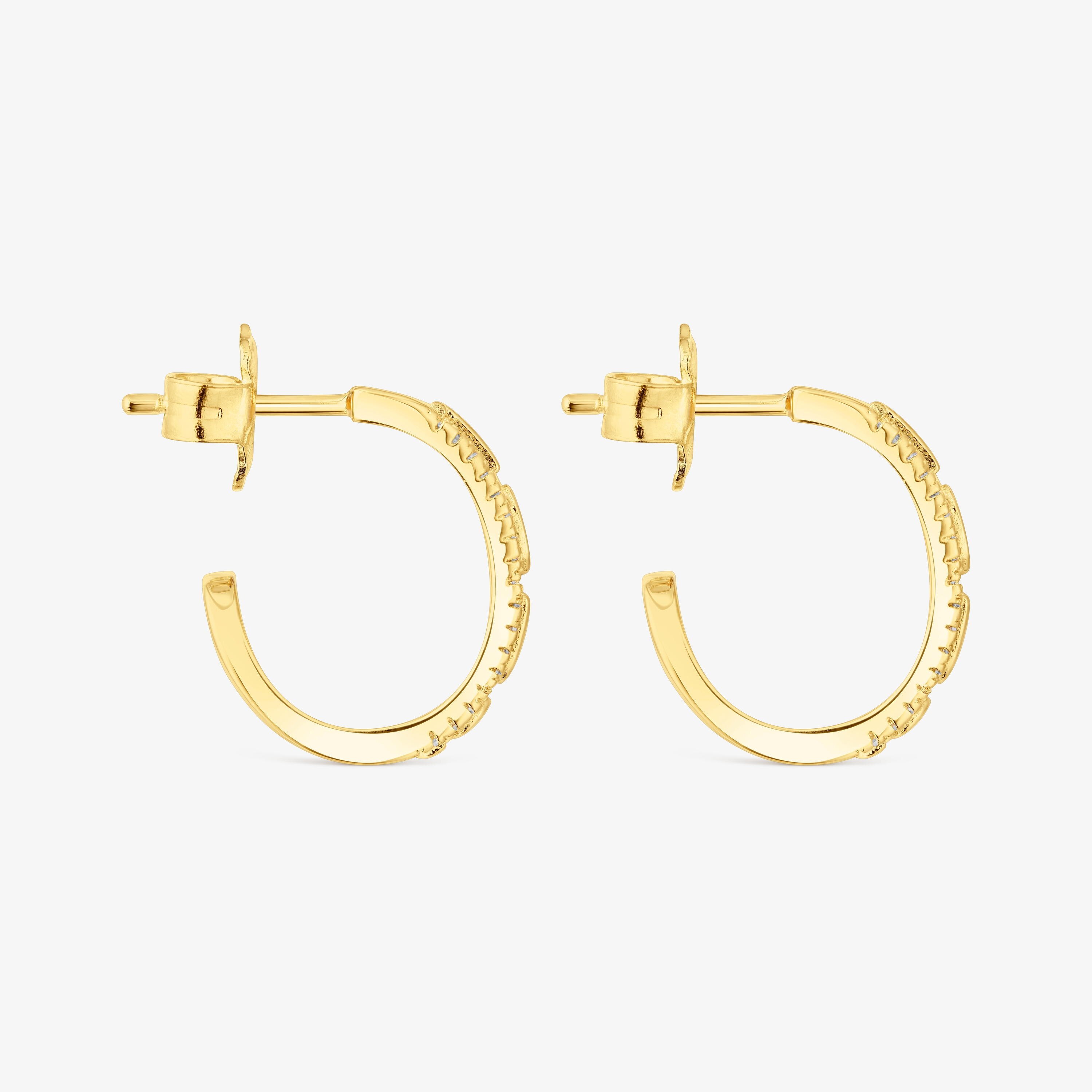 Silver vermeil Hoop earrings with diamonds Logo