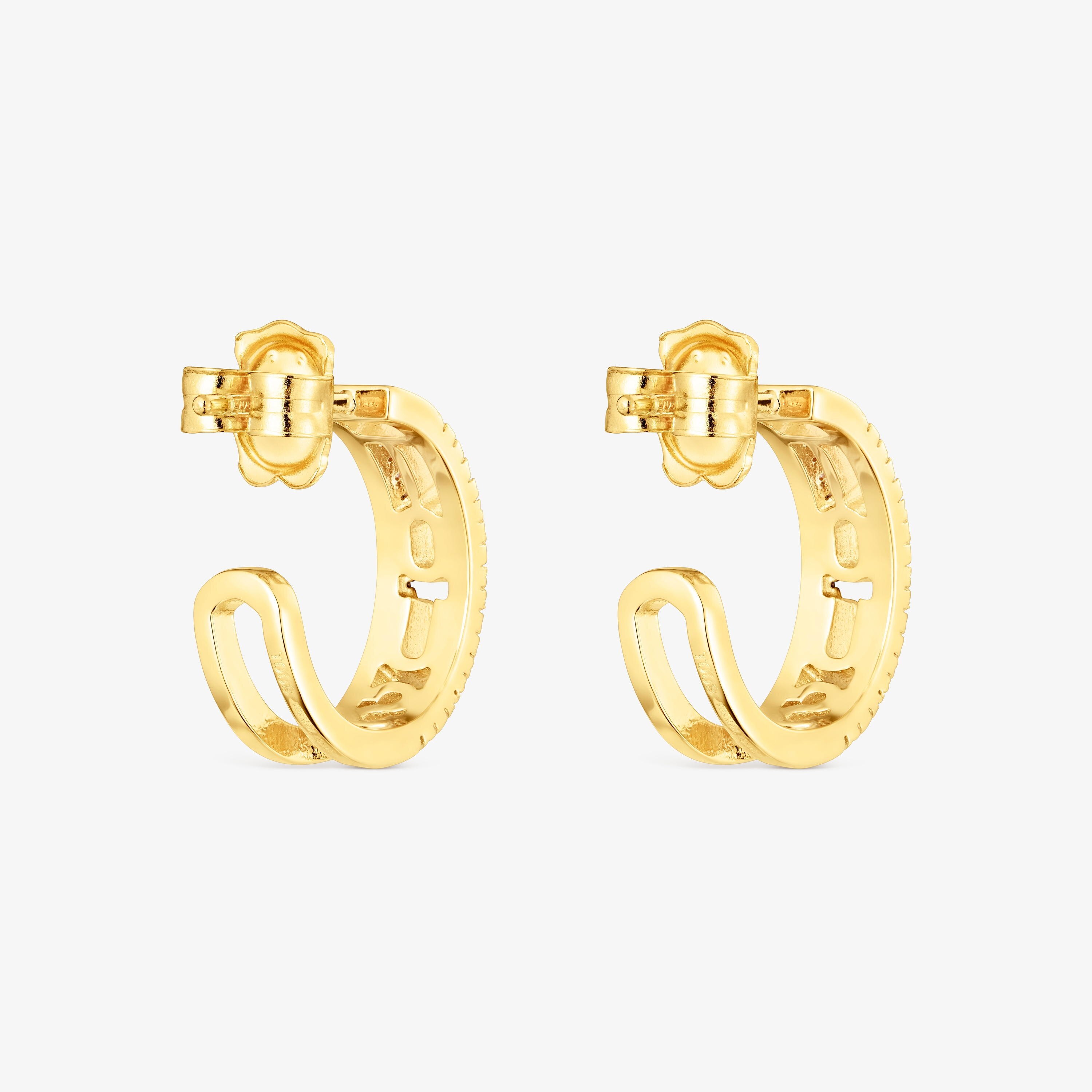Silver vermeil Hoop earrings with diamonds Logo