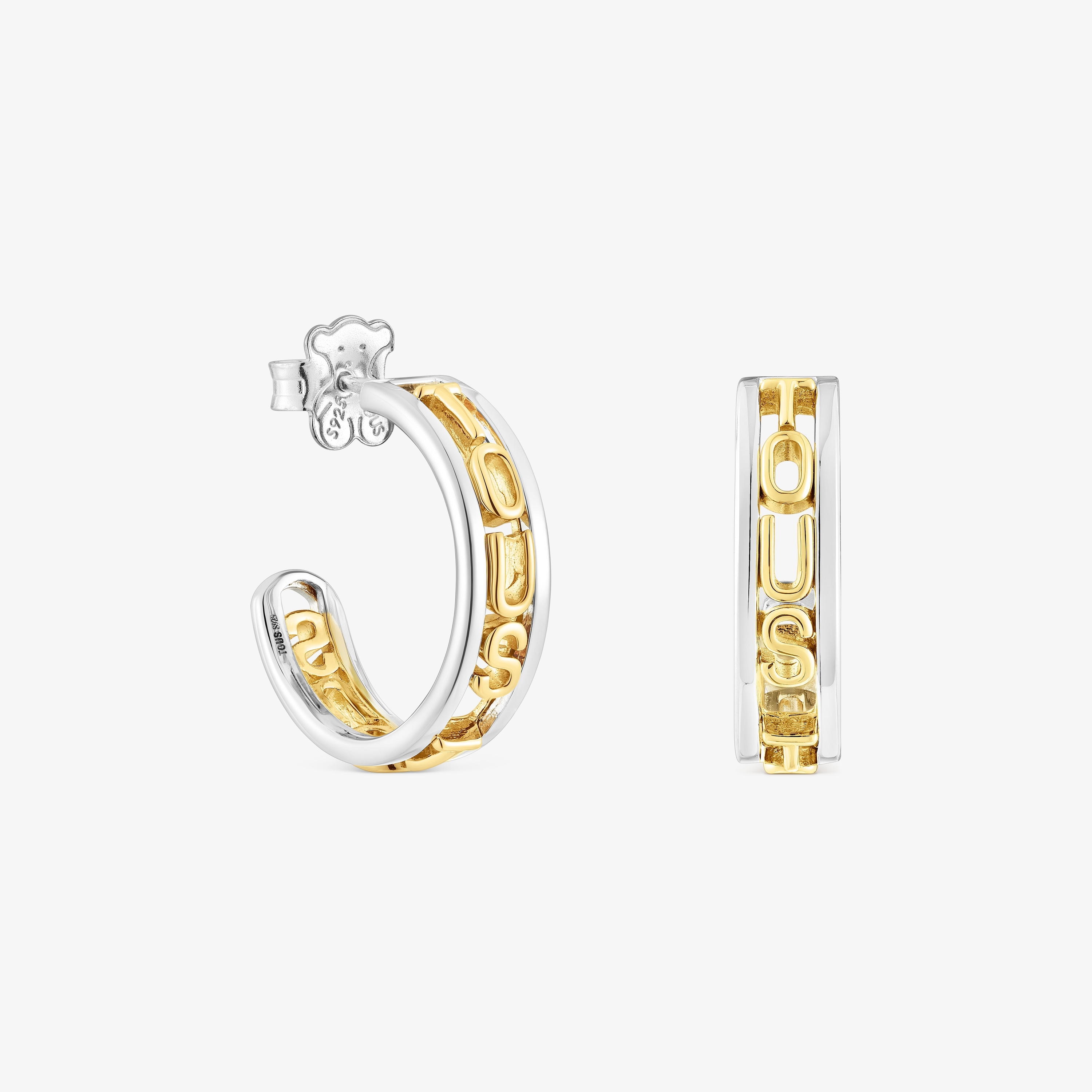 Silver and silver vermeil Hoop earrings Logo