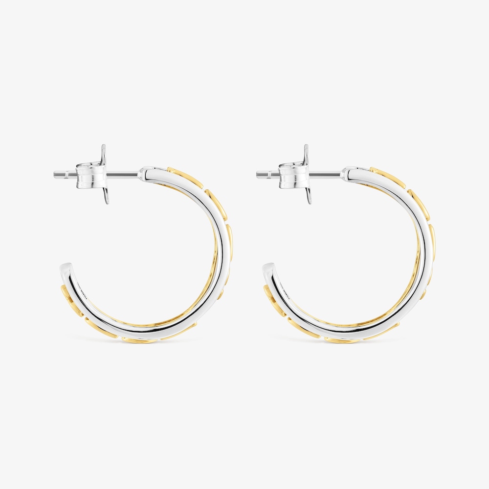 Pendientes aro bicolor Logo