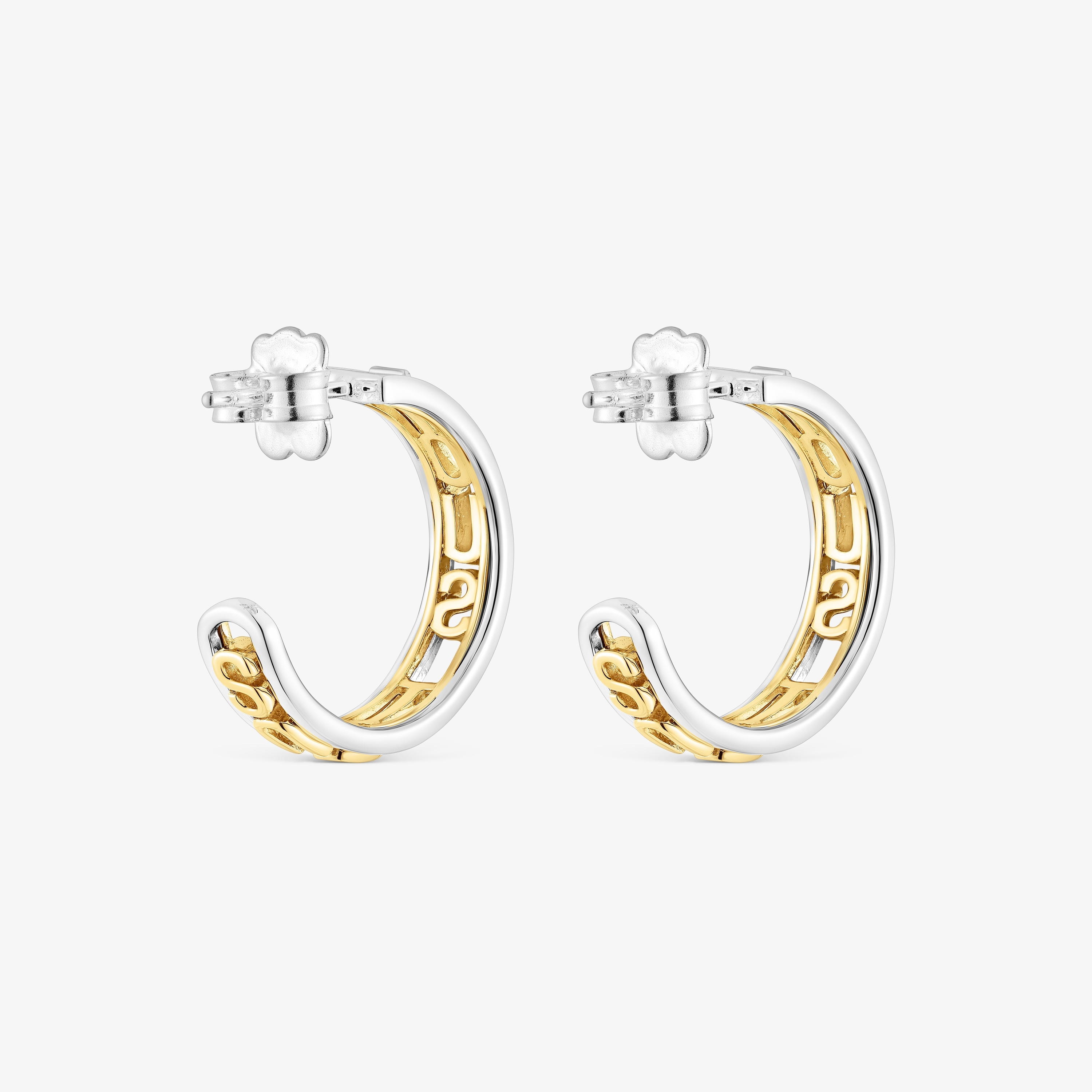 Silver and silver vermeil Hoop earrings Logo