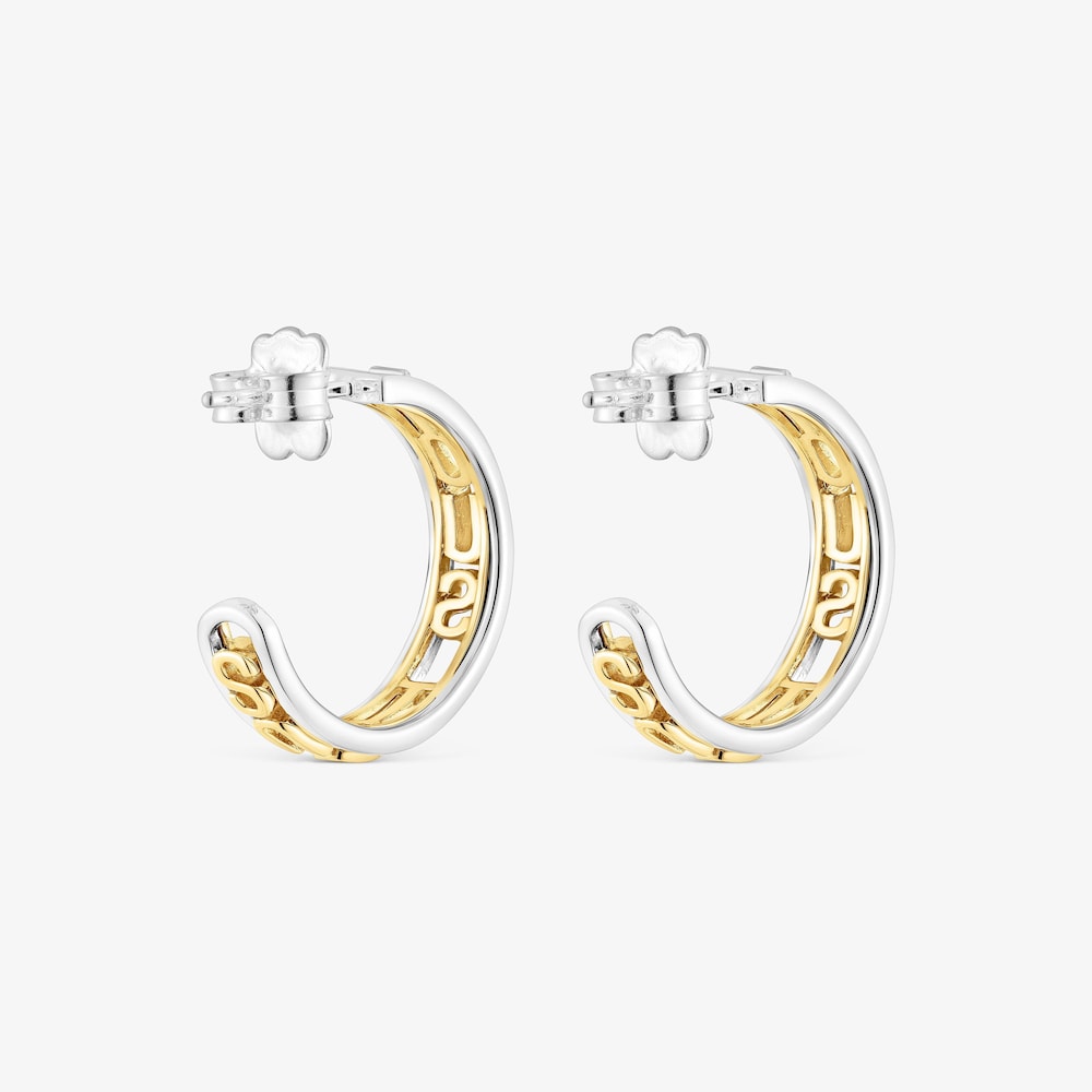 Pendientes aro bicolor Logo