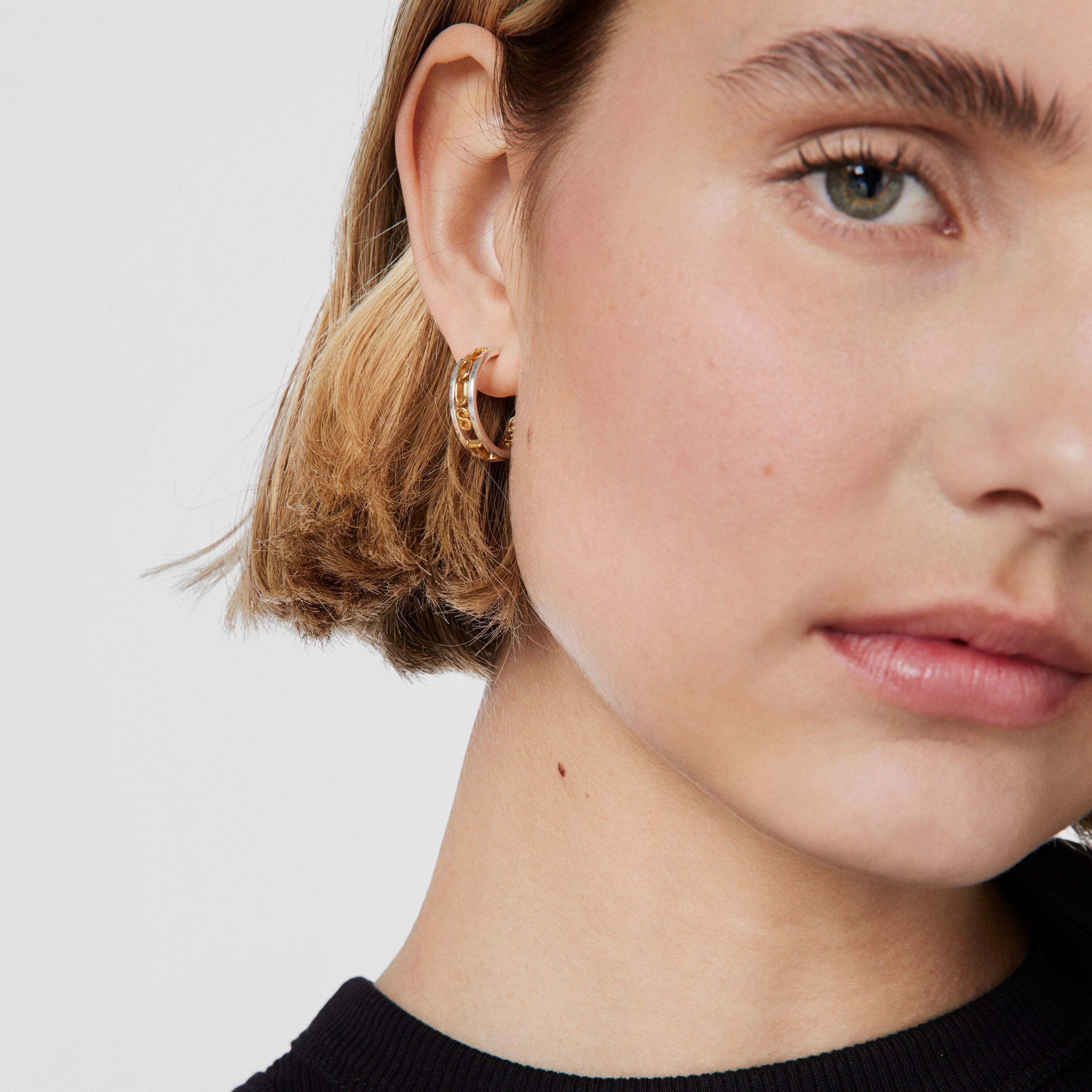 Silver and silver vermeil Hoop earrings Logo