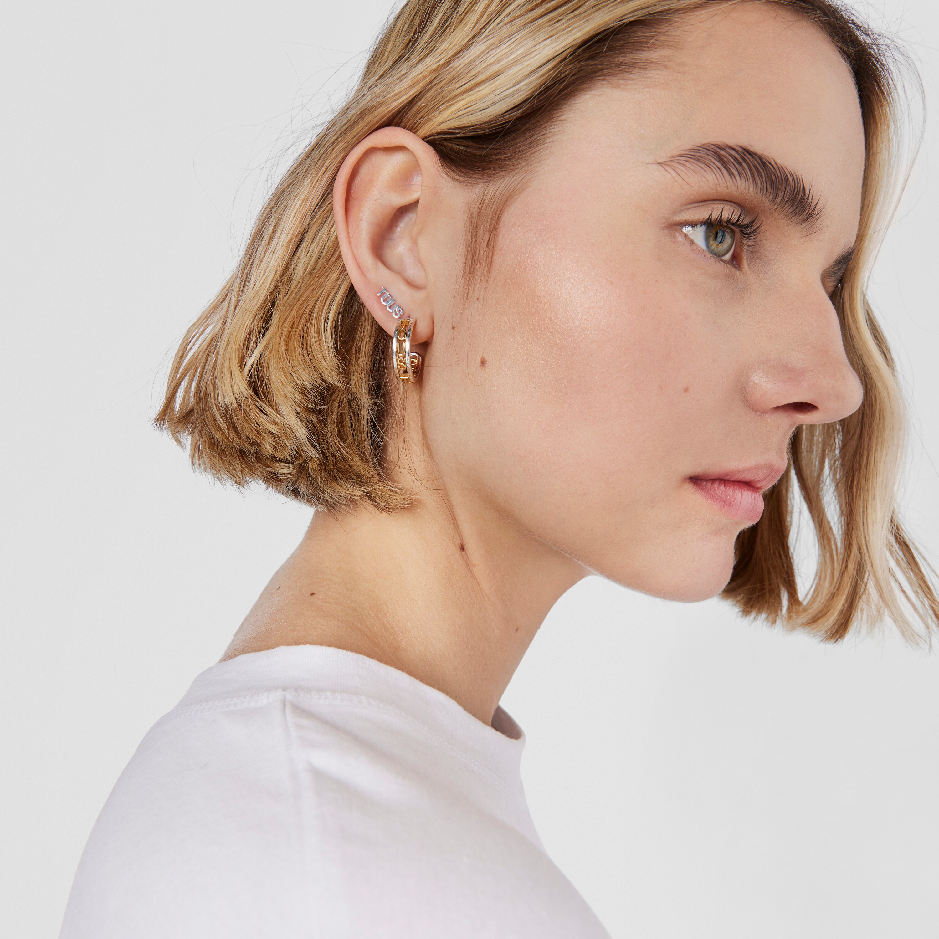 Silver 1/2 Earring Logo