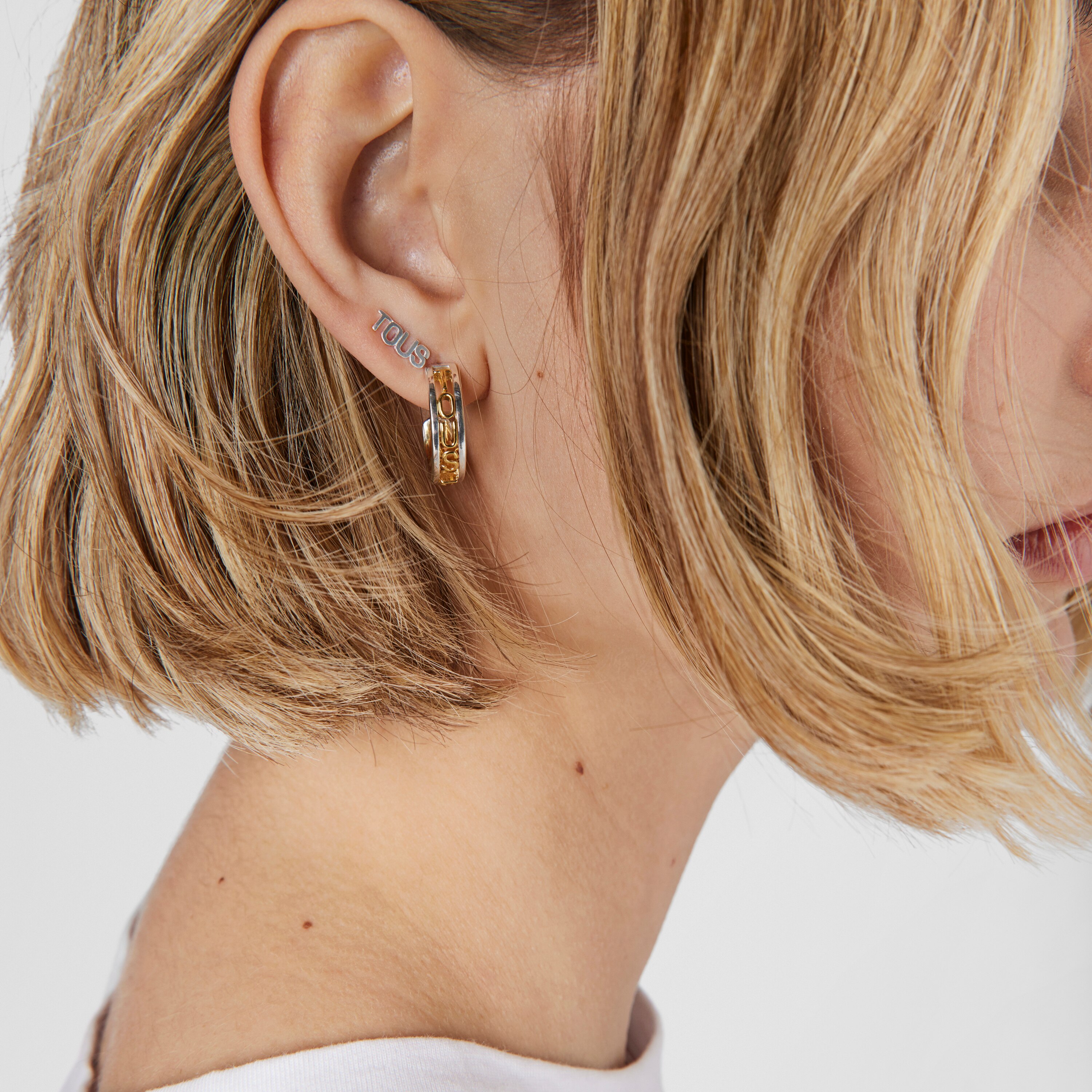 Silver 1/2 Earring Logo