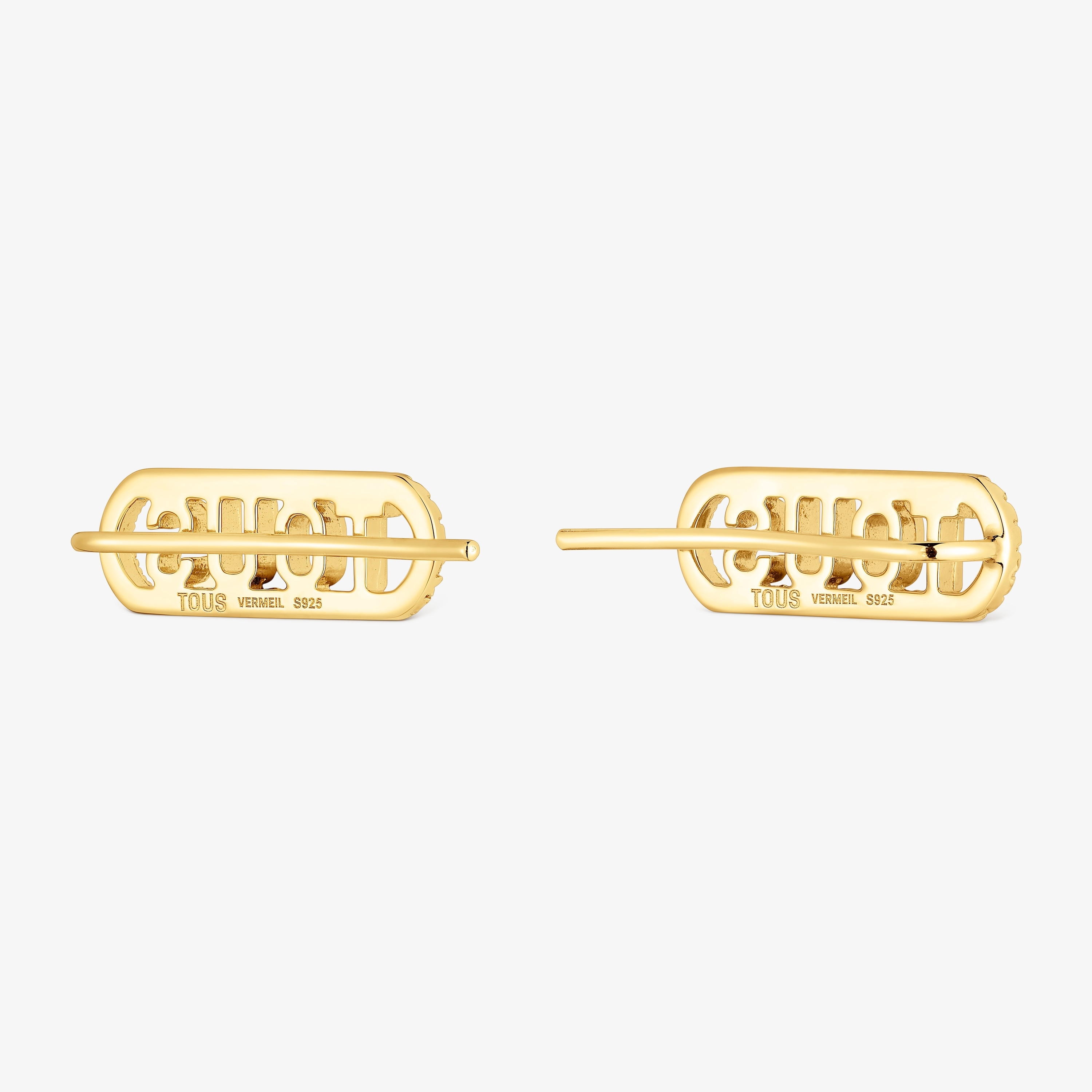 Silver vermeil Climber earrings with diamonds Logo