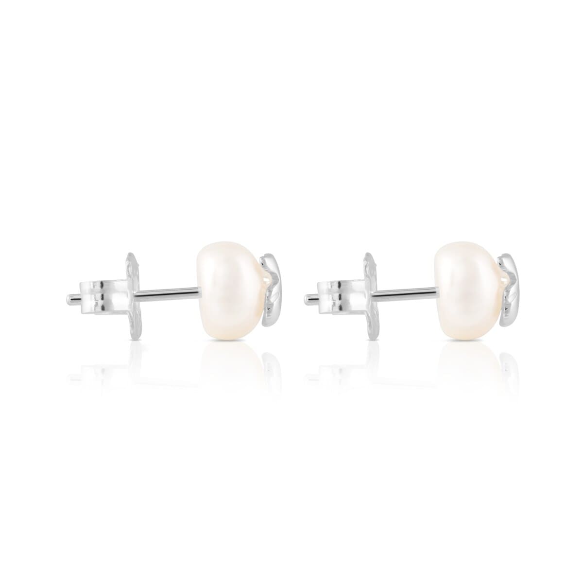 Silver TOUS Bear Earrings with Pearl