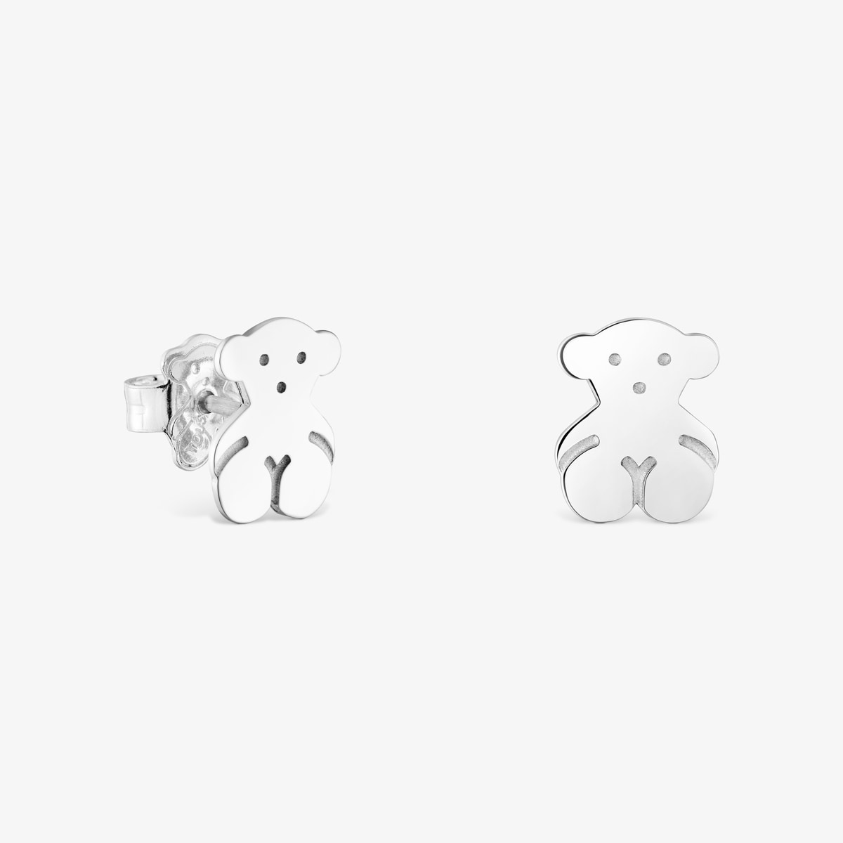 Pendientes De Plata 1cm. Bear