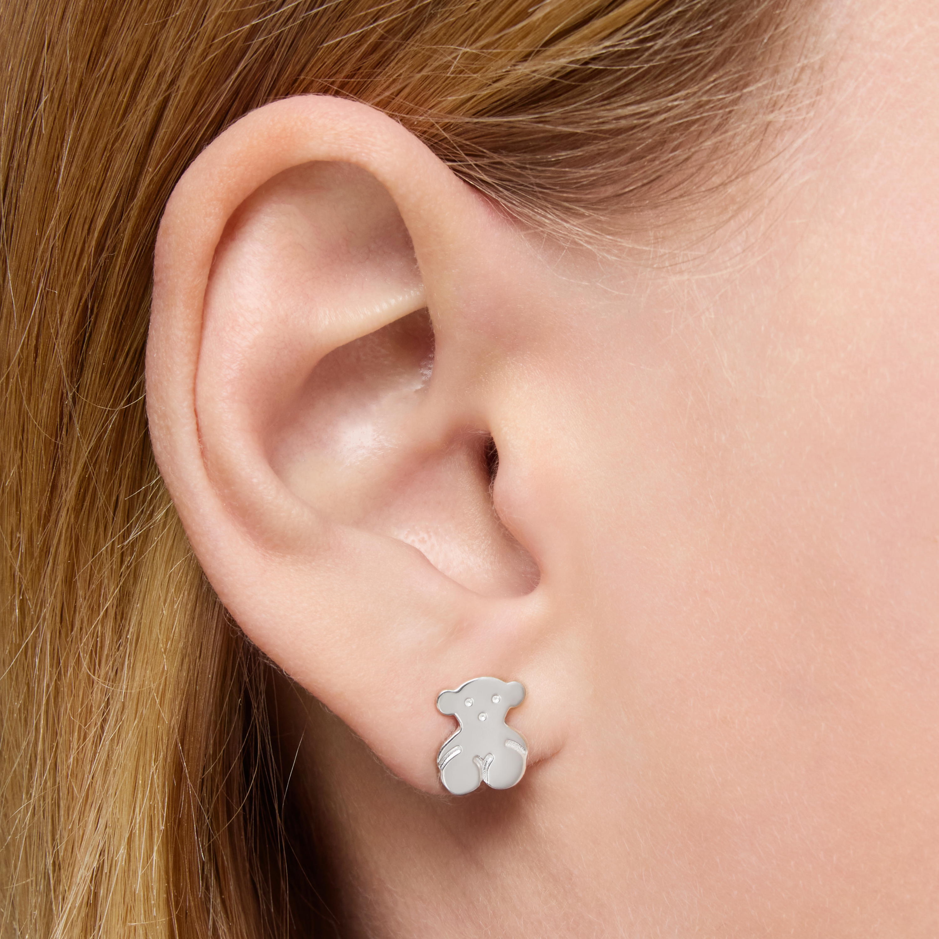 Silver TOUS Bear Earrings 1cm.
