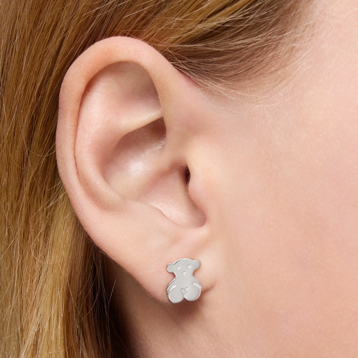 Silver TOUS Bear Earrings 1cm
