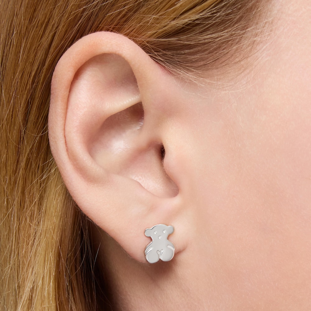 Silver TOUS Bear Earrings 1cm image number 7