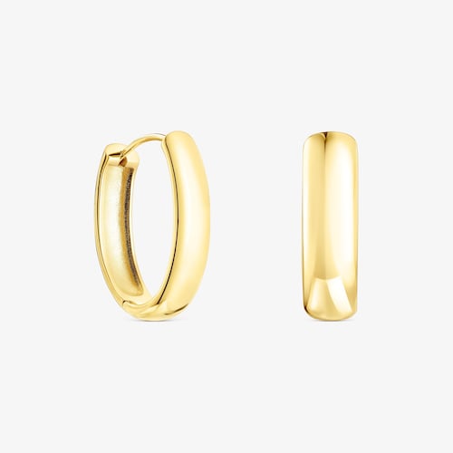 Pendientes oval con ba&ntilde;o de oro 18 kt sobre plata TOUS Basics