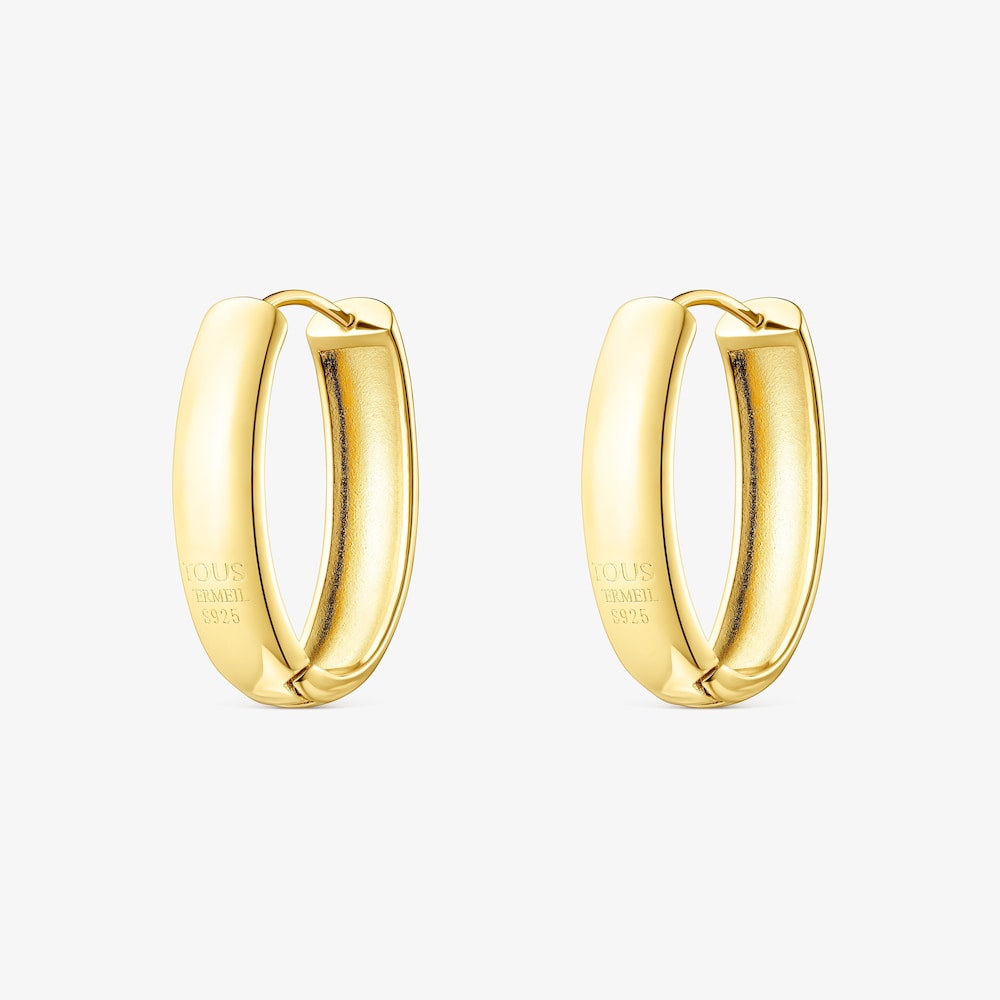 Oval 18K gold vermeil TOUS Basics Earrings