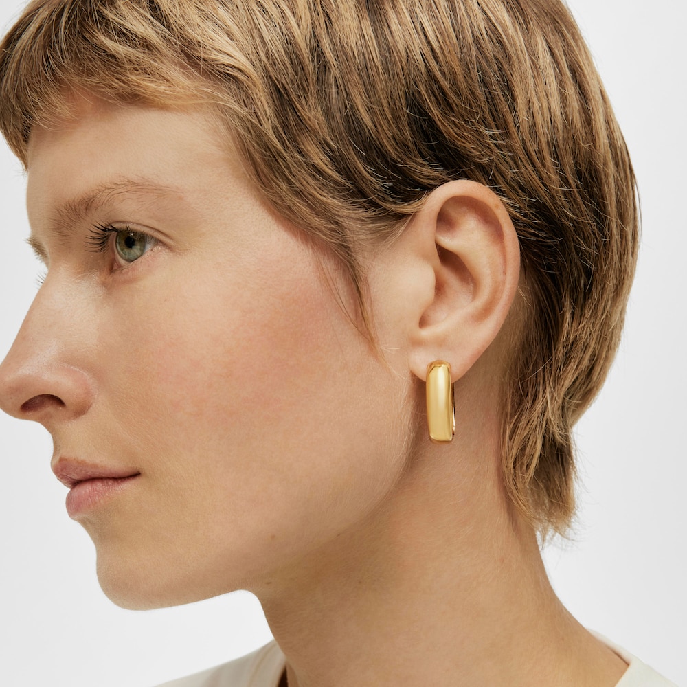 Oval 18K gold vermeil TOUS Basics Earrings