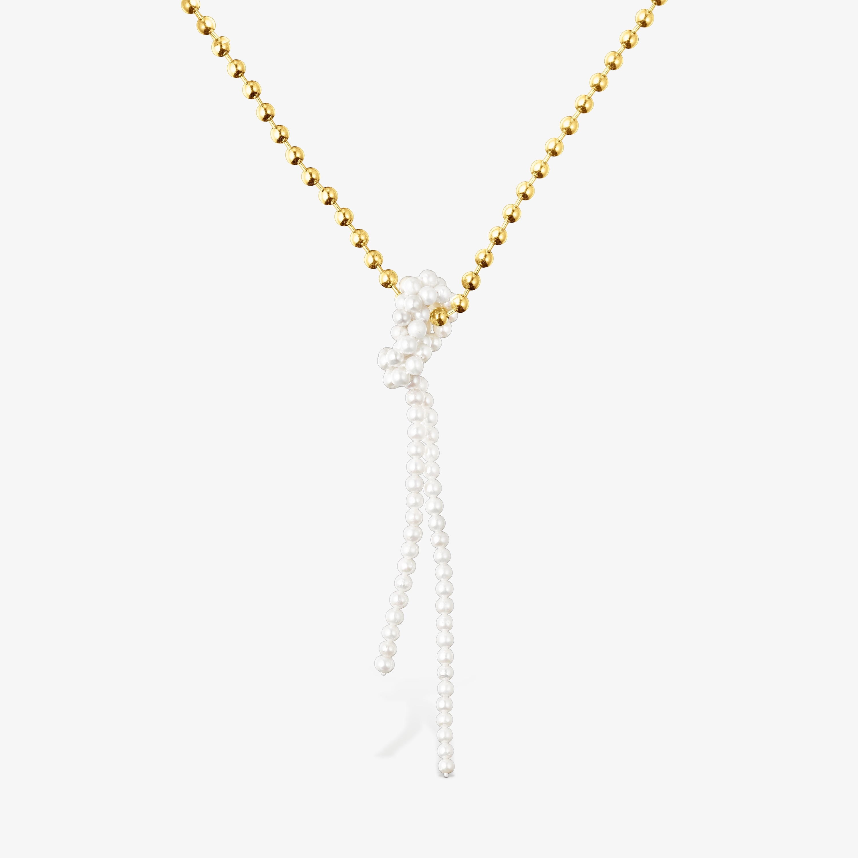 Silver vermeil Gloss Necklace with cultured pearls