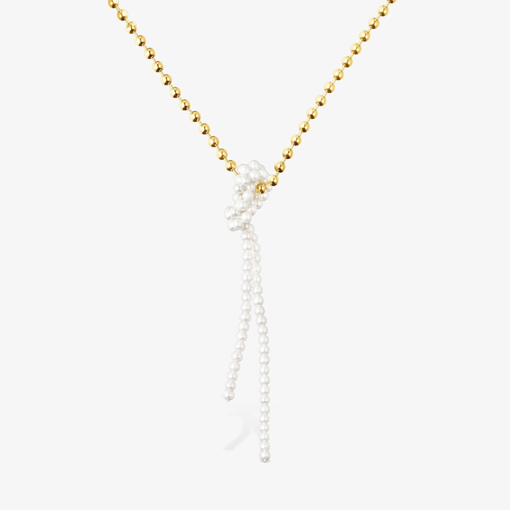Silver vermeil Gloss Necklace with cultured pearls