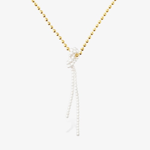 Collar con ba&ntilde;o de oro 18 kt sobre plata y perlas cultivadas Gloss