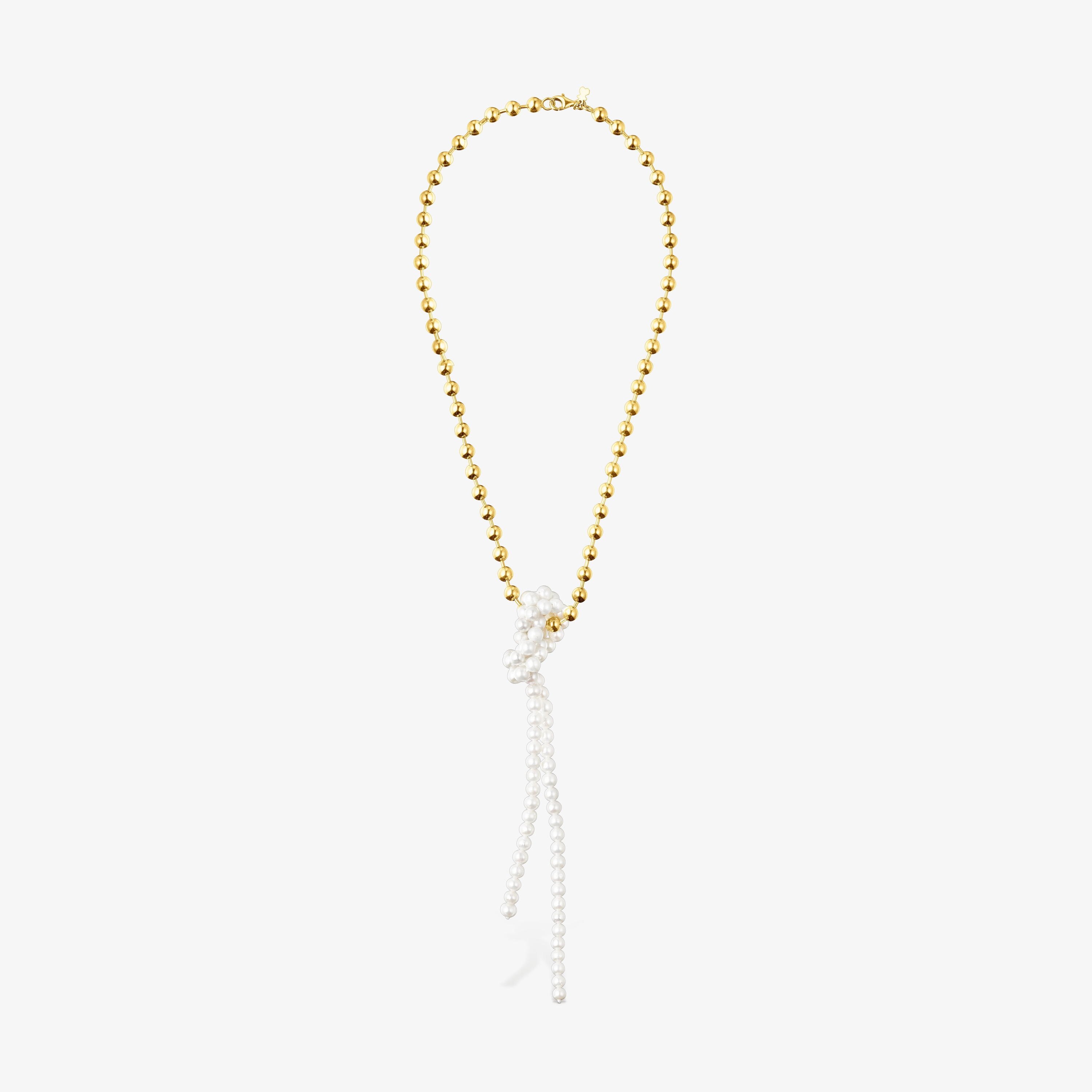 Silver vermeil Gloss Necklace with cultured pearls