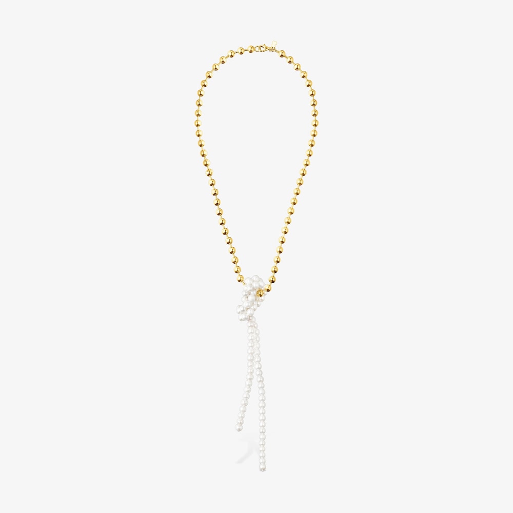 Silver vermeil Gloss Necklace with cultured pearls