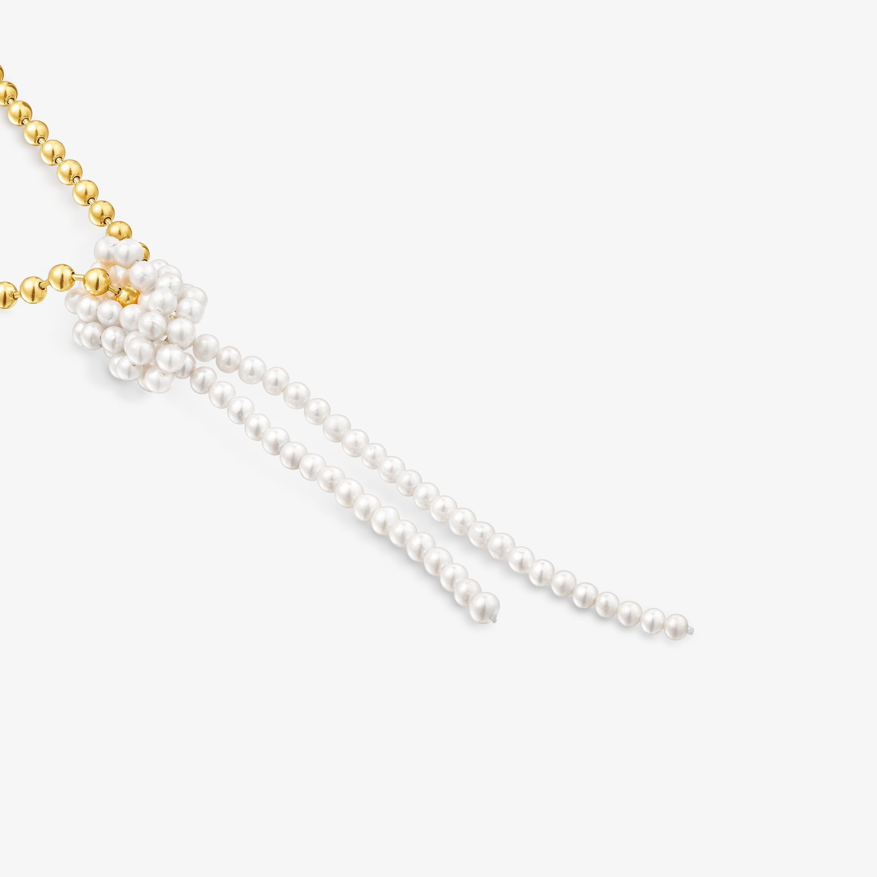 Silver vermeil Gloss Necklace with cultured pearls