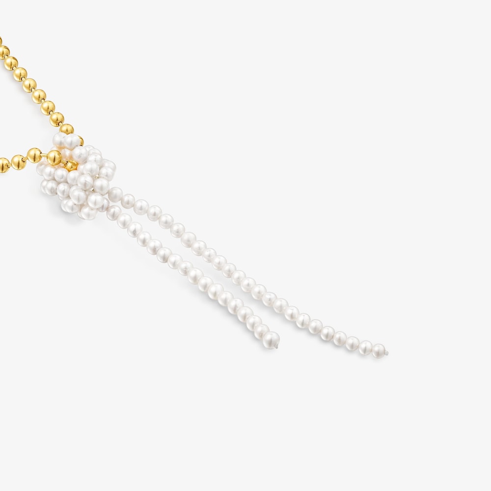 Silver vermeil Gloss Necklace with cultured pearls