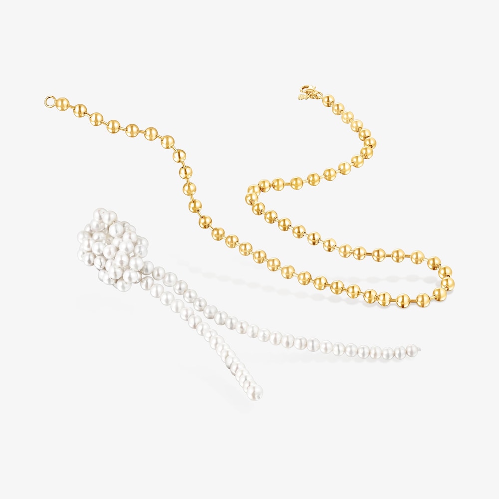 Silver vermeil Gloss Necklace with cultured pearls