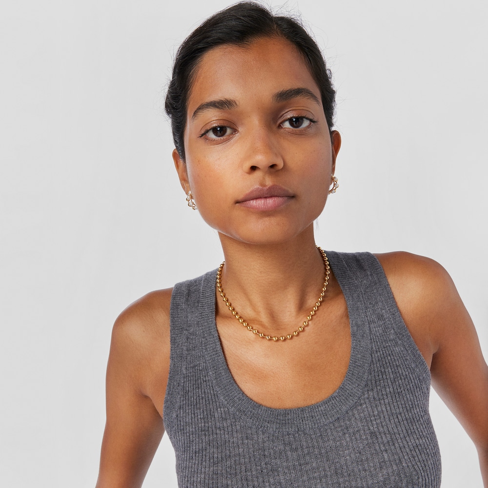 Silver vermeil Gloss Necklace with cultured pearls