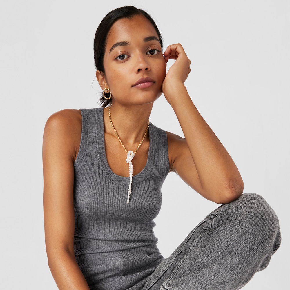 Silver vermeil Gloss Necklace with cultured pearls