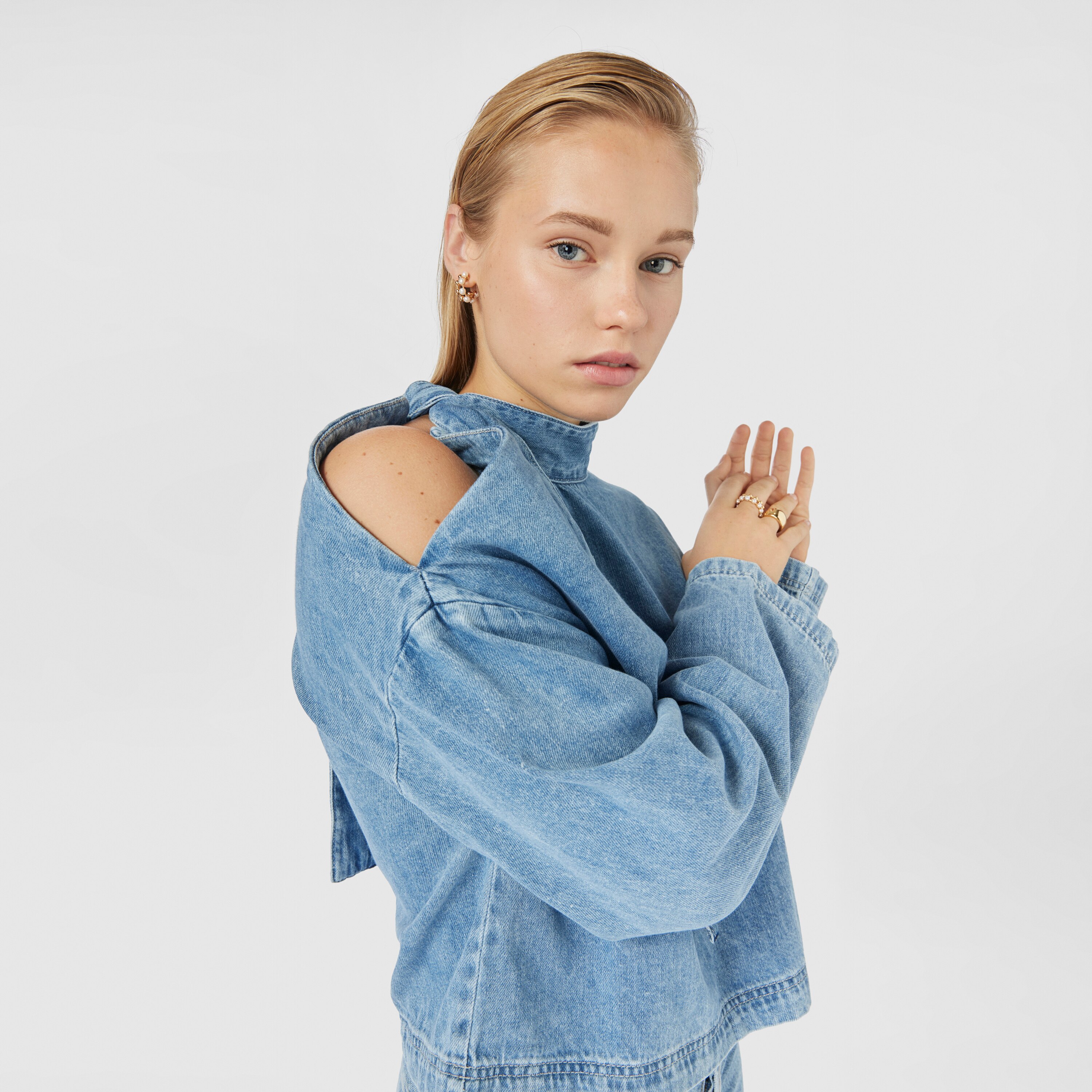 Silver vermeil Gloss Double earrings with cultured pearls