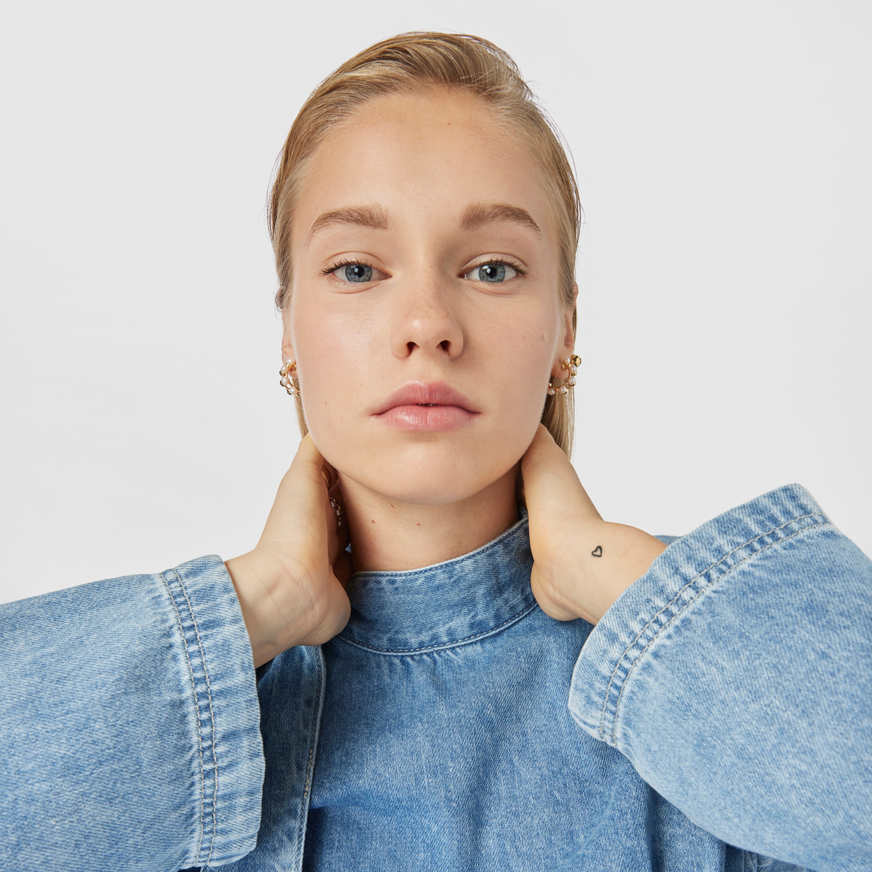 Silver vermeil Gloss Double earrings with cultured pearls