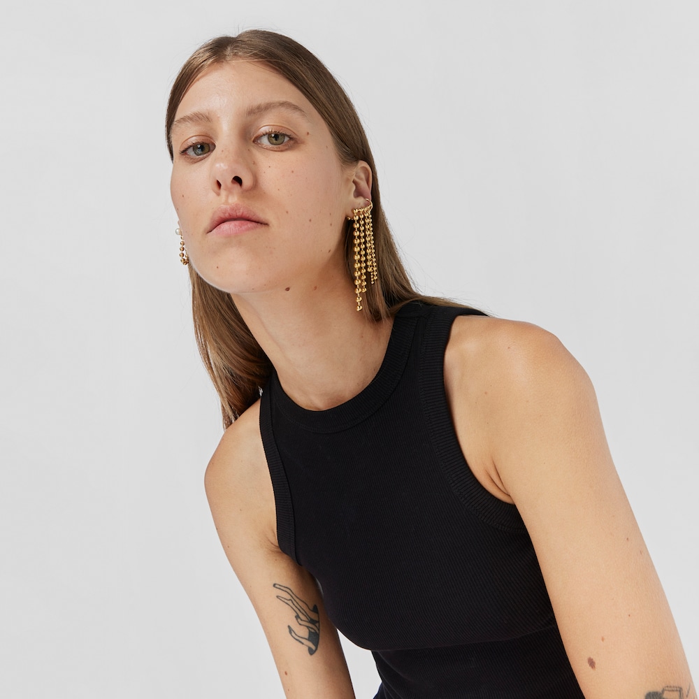 Silver vermeil Gloss Earcuff with five chains