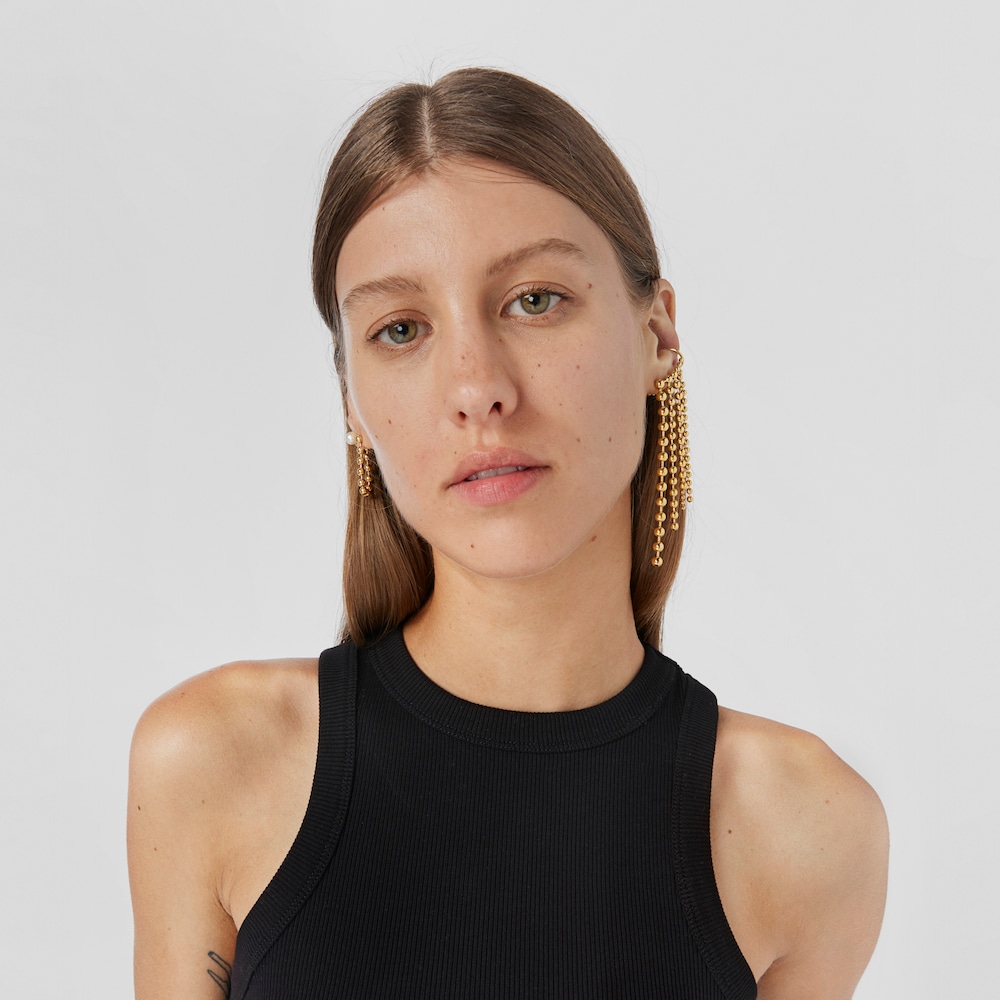 Silver vermeil Gloss Earcuff with five chains