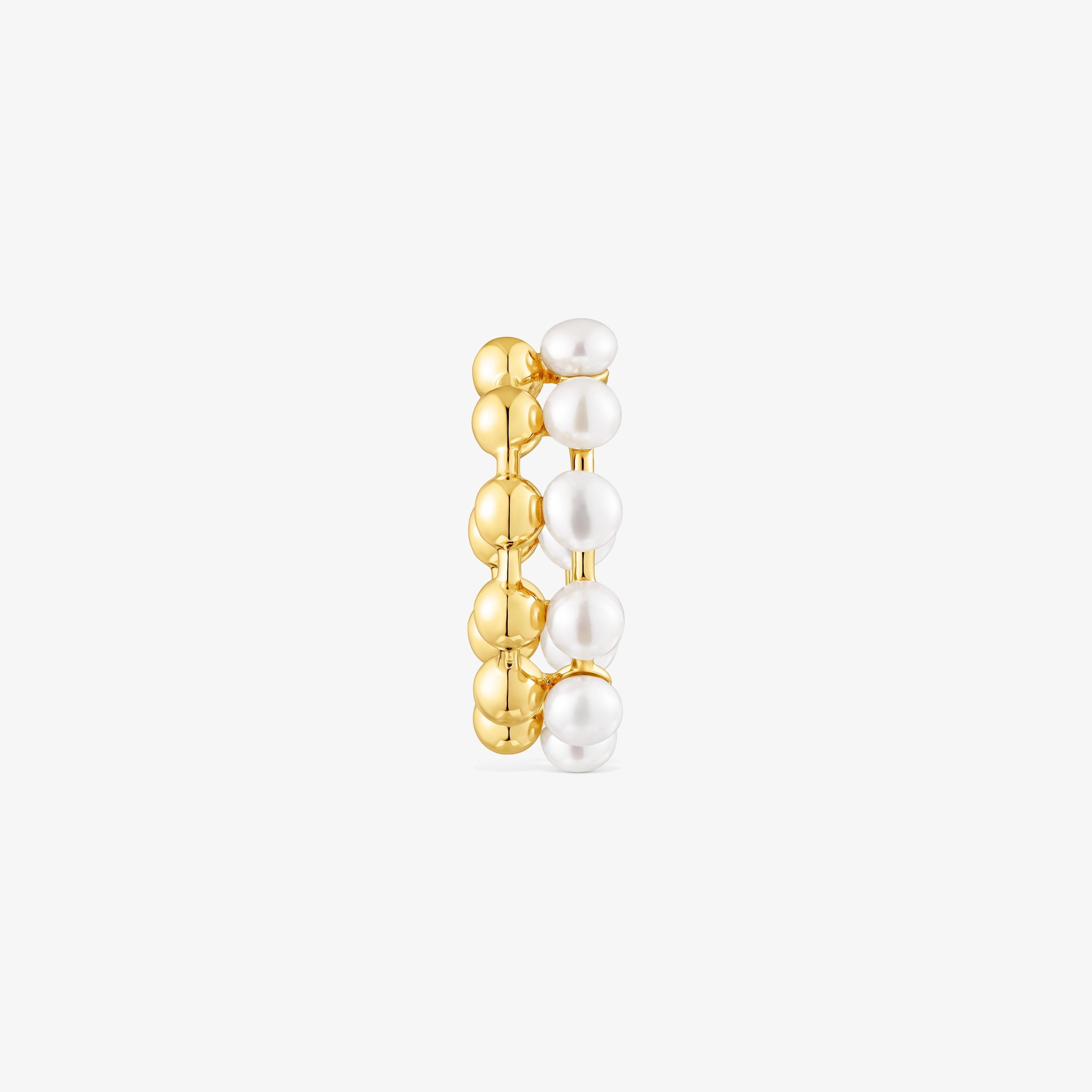 Silver vermeil Gloss Double earcuff with cultured pearls