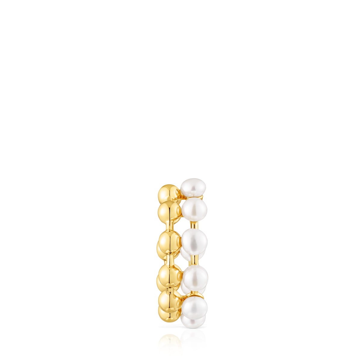 Silver vermeil Gloss Double earcuff with cultured pearls