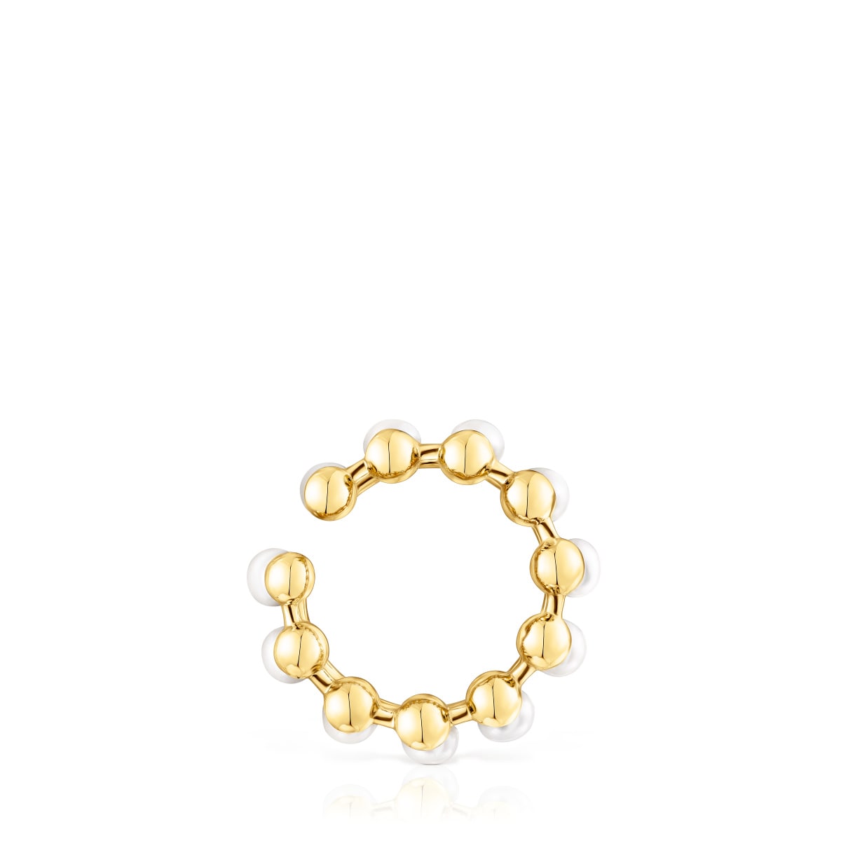 Silver vermeil Gloss Double earcuff with cultured pearls