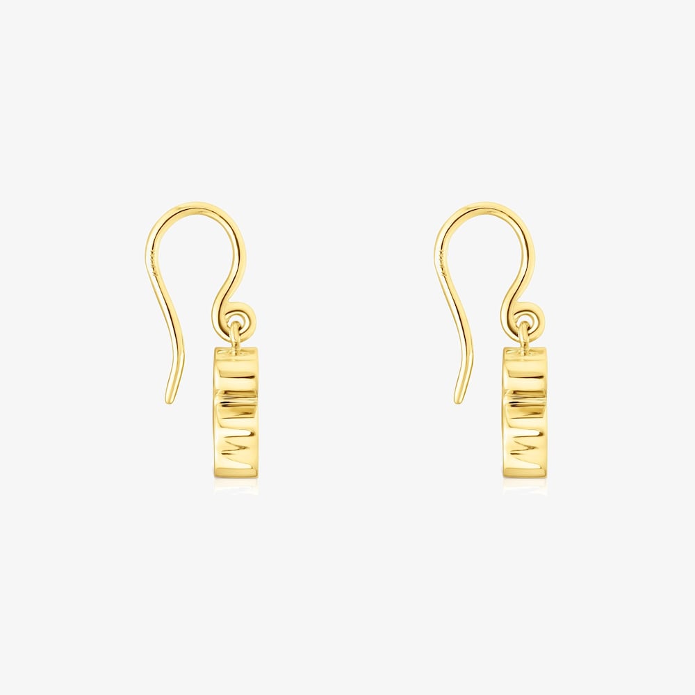 Pendientes con ba&ntilde;o de oro 18 kt sobre plata y gemas Areia