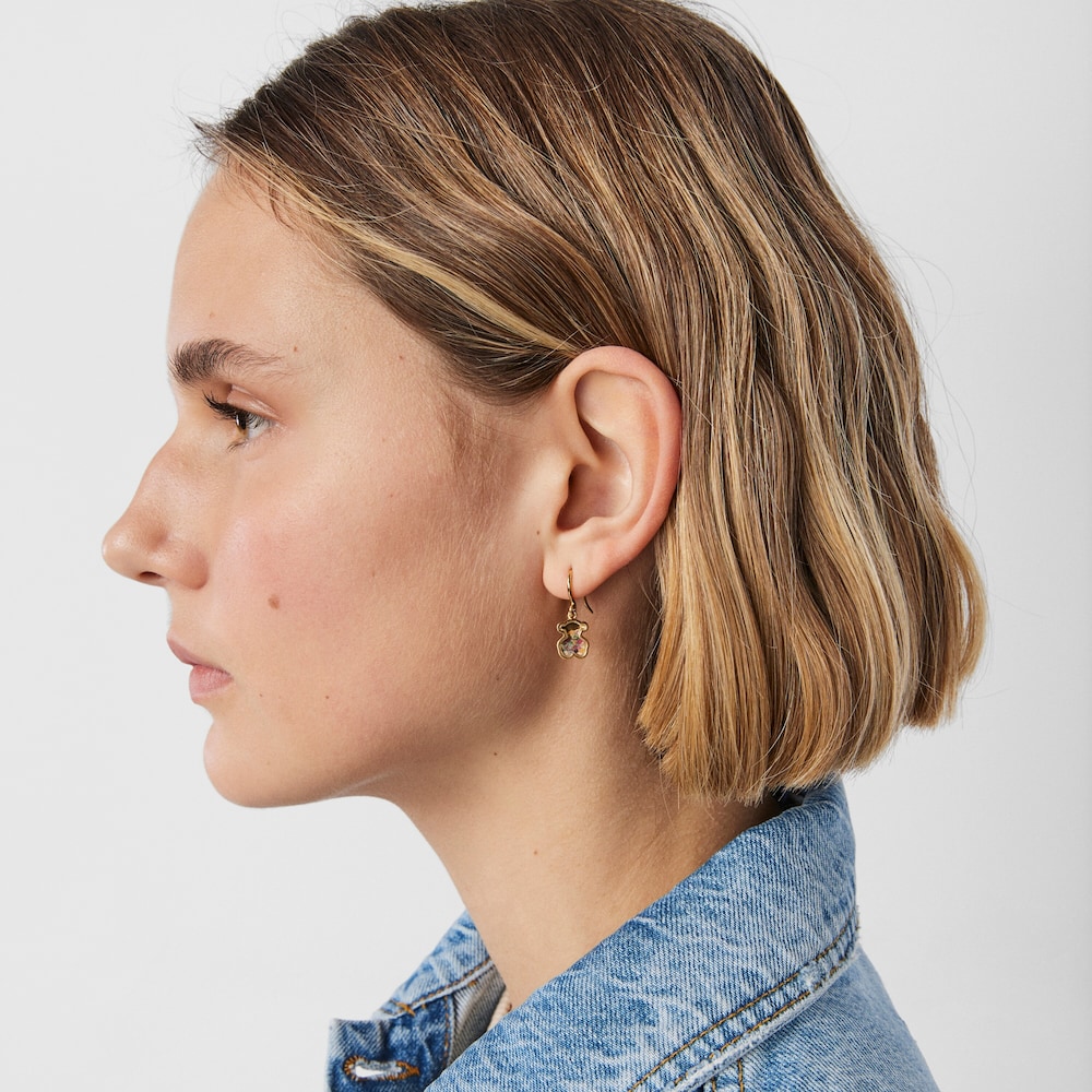 Silver vermeil Areia Earrings with multicolored gemstones
