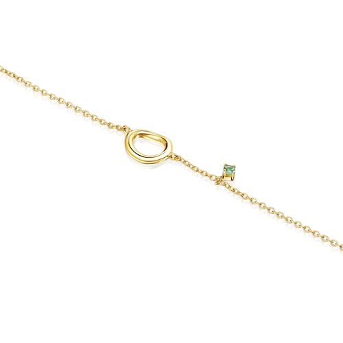 TOUS Hav bracelet in gold with circle and tsavorite gems