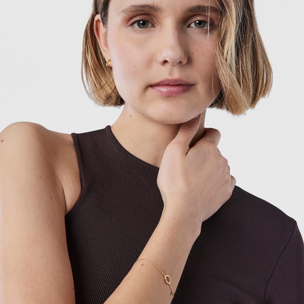 Pulsera de oro con c&iacute;rculo y gema tsavorita TOUS Hav