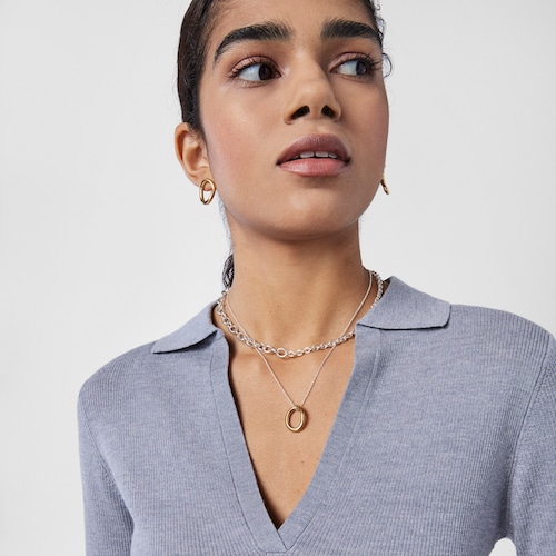 Two-tone silver vermeil TOUS Hav Necklace with ring