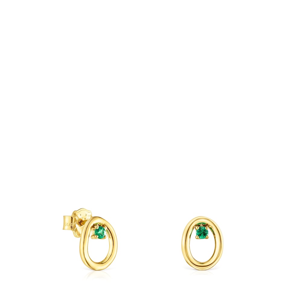 TOUS Hav earrings in gold with tsavorite gems