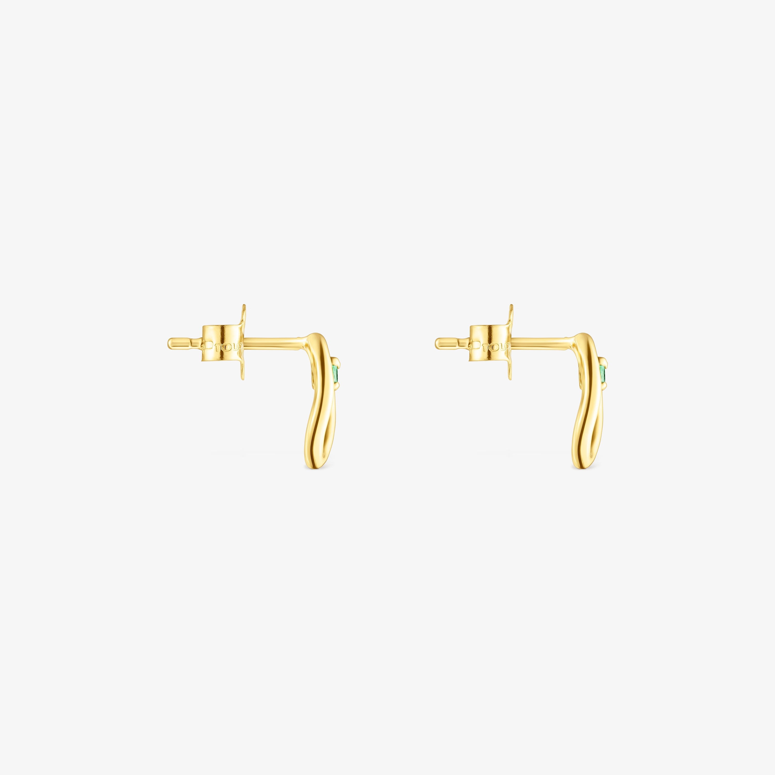 TOUS Hav earrings in 18K solid gold with tsavorite gems