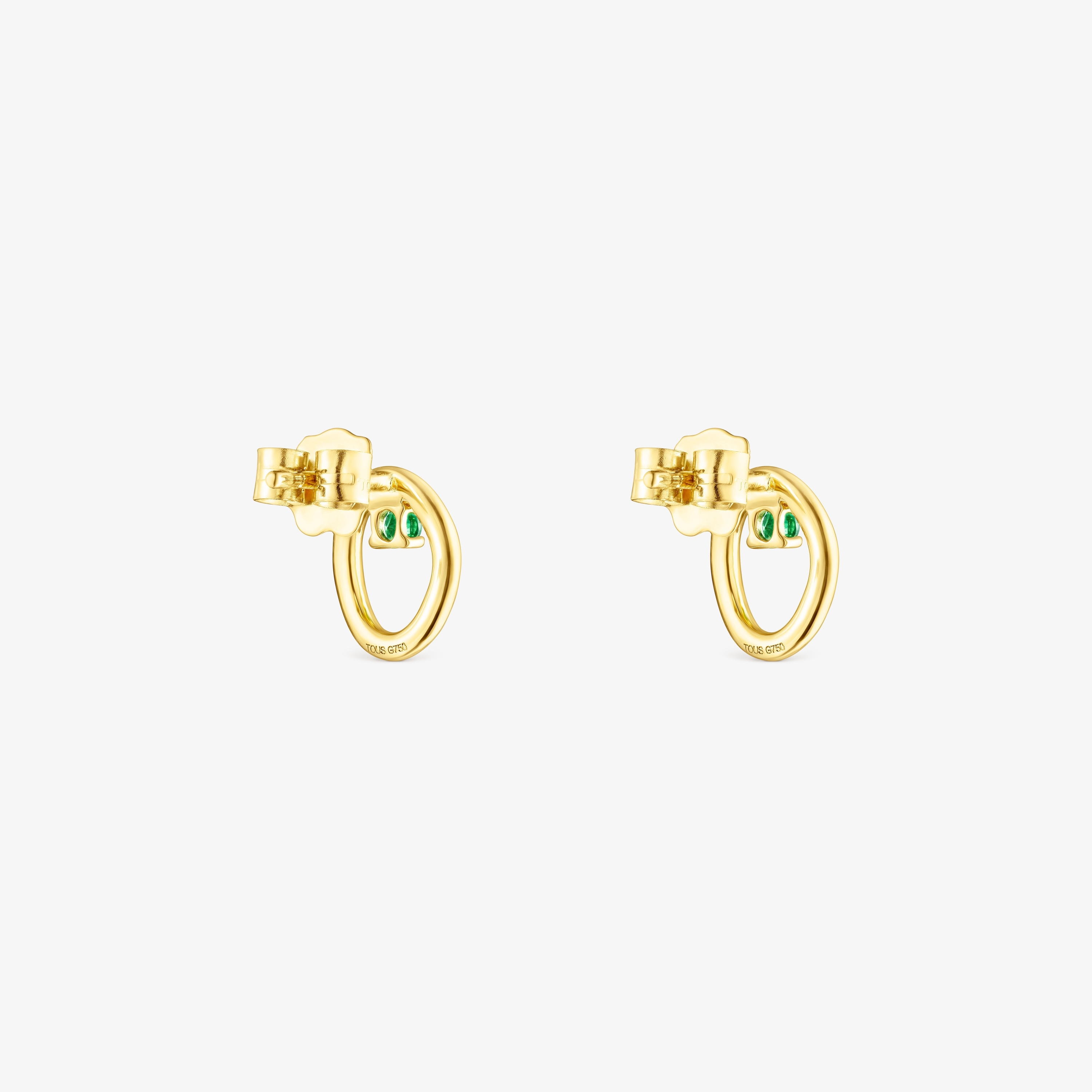 TOUS Hav earrings in 18K solid gold with tsavorite gems